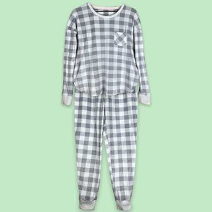 Cuddl Duds Plaid Plush Velour Pajama Set